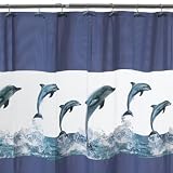 Jumpin' Dolphins Vinyl Shower Curtain