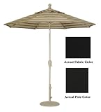 9' Crank Tilt Patio Market Umbrella - Black: Black