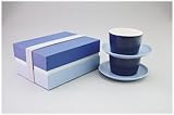 【美濃焼 コーヒー碗皿】 グラデーション ペアカップ＆ソーサー（ＢＬ） 〔キャッシュバックキャンペーン対象商品〕