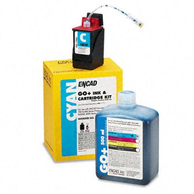 Kodak 21998700 Ink & Cart Kit, 1 Botl of Ink/1 Ink Ctg/1 Service Pack, Cyan