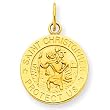 14k Yellow Gold St Christopher Medal Pendant