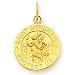 14k Yellow Gold St Christopher Medal Pendant