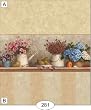 Dollhouse Wallpaper "Country Shelf Beige Marble"