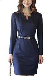 Spring Summer Fall Winter Polyester Belted Bodycon Dress 