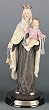 Bareggio Collection - Statue - Our Lady of Carmel - Poly Resin Statues on Dark Base - 8in.