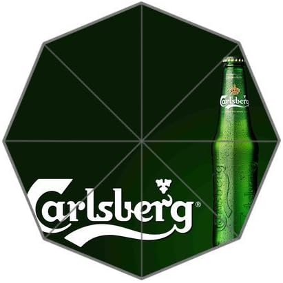 Carlsberg Logo Custom Fashion Design Printed Auto Foldable Sun Rain Anti-UV Umbrella