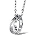 Dixivi Jewelry a Pair Valentine Couple Stainless Steel Double Ring Engraved Promise Necklace Sets