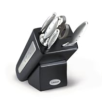 Cuisinart Continental 6-Piece Stainless-Steel Knife Set with Black Block