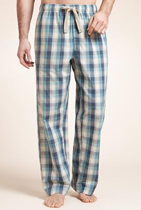 Pure Cotton Poplin Checked Pyjama Bottoms