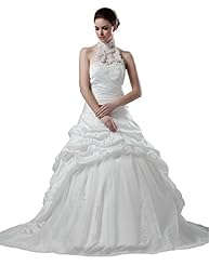 High-Neck Sleeveless Organza/Taffeta Evening Dress  with a Chapel Train 