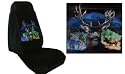 Elk Deer Fish Truck SUV Print Seat Covers 2 Black Universal Vehicle Bucket Seatcovers