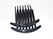 Interlocking Banana Combs Hair Clip French Side Combs Holder (Medium-Black)