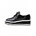 Carolbar Women's Fashion Lace up Popular Patent Leather Platform Wedge Heel Oxfords Shoes