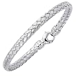 14K White Gold Basket-Weave Bangle Bracelet - 7.25 inches