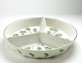 Noritake Holly & Berry Gold #4173 Round Server 3-Section