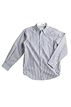 Boy's Long Sleeve Striped Poplin Shirt With Pique Details