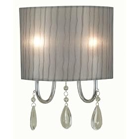 Kenroy Home 91730CH Arpeggio 2 Light Sconce, Chrome Finish