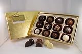 Dante Confections Chocolate Truffles Gift Box, 12 Count, Assortment, Gold