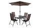 Kurtis Somerby Outdoor Garden Furniture Set (6 Pieces - 106 cm Square Table, 4 Reclining Chairs, Par