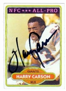 Harry Carson Autographed/Hand Signed Football Card (New York Giants) 1980 Topps #135