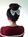 SET OF 2- GRAY LACE AND PEACH LACE SMALL BOW HAIR CLIPS