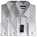 FIZAARO Pack of 2 White French Cuff Dress Shirts (Cufflinks Included)