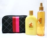41M9yByV5qL. SL160  Amber Romance By Victorias Secret Skin silkening Body Lotion/ Body Splash and Cosmetic Makeup Bag