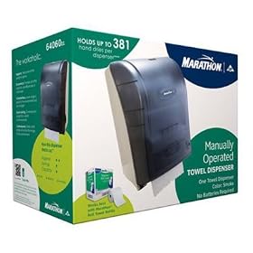 Marathon Manually Operated Roll Paper Towel Dispenser, 8in., Translucent Black
