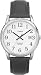 Timex Men's Easy Reader Black Leather Strap Silver-Tone Case Watch #T2H281