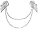 niceeshop(TM) Crystal Angel Wings Shirt Engraved Collar Tips Collar Necklace,Silver