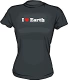 I Heart (Love) Earth Women`s Tee Shirt in 6 Colors Small thru XXL