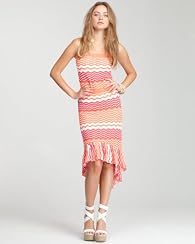 Strapless Wave Stitch Midi Dress