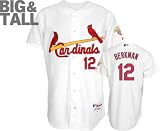 Lance Berkman Jersey: Big & Tall St. Louis Cardinals #12 Home White Authentic Jersey with World Series Commemorative Patch worn in 2012