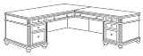 Office Furniture - Executive L-Shaped Desk with Right Return - Executive Office Furniture / Home Office Furniture - 7480-55