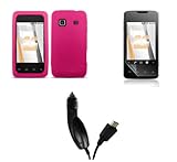 Samsung Galaxy Prevail (Boost Mobile) Premium Combo Pack - Hot Pink Silicon ....