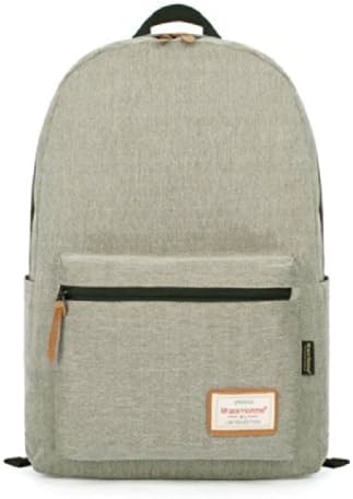 kmbuy - Vintage Linenette Style Unisex Fashion Casual School Travel Shoulder Backpack bag with laptop Compartment / 43cm*29cm*14cm (khaki)