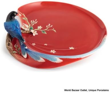 FZ01757 Joyful Magpie design tray Franz Porcelain Beautiful