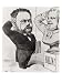 Caricature of Emile Zola Saluting a Bust of Honore de Balzac 1878 Art Giclee Poster P...