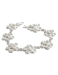 Silver flower bracelet, Rose of the Wind