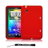 RED Cover Protective Slim Durable Silicon Skin Case for HTC Flyer 3G WiFi H ....