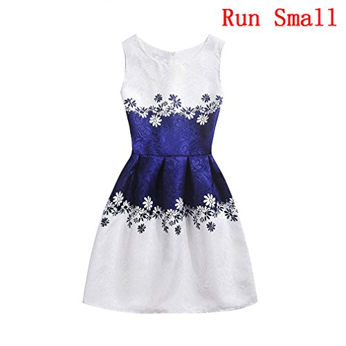 Girls 5 - 10 Years Flower Wedding Princess Party Printing Dress