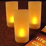 LED ライト キャンドル（3個セット） 吹き消せる ロウソク ライト ろうそく 光炎 LEDキャンドル サウンドコントロール 記念日 雰囲気作り