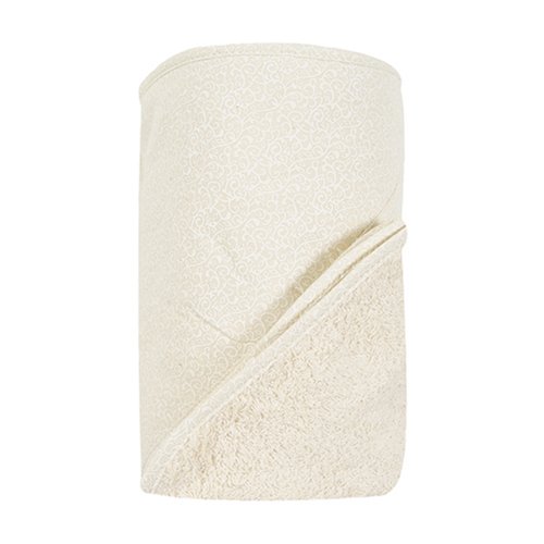 Bumkins Organic Cotton Hooded Towel Set - Natural Print Trim