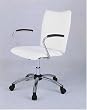 Teen Trends Chrome Plated Desk Chair with White Vinyl Fabric By Powell Furniture
