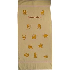 Towel light yellow with Zodiac Sign Libra