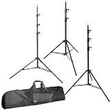 Impact Air Cushioned Three Light Stand Kit with Case
