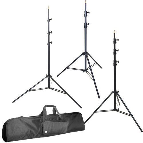 Impact Air Cushioned Three Light Stand Kit with Case