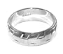 Mens 18k White Gold Layered (gp) Diamond Cut Block Design - 7mm THICK Wedding Ring Band ~ YOU CHOOSE SIZE ~ LIFETIME WARRANTY