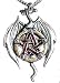 Silver Tone Pewter Gothic Galraedia Wiccan Earth Dragon Amulet Pendant Necklace
