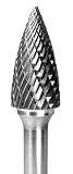GROBET CARBIDE BUR MADE IN U.S.A. TREE POINTED 1/2X1X1/4 DOUBLE CUT